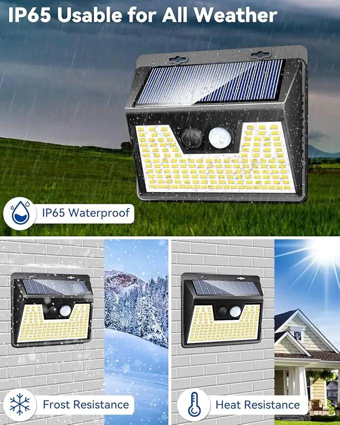Peasur Solar Lights Outdoor Waterproof [8 Pack/140LED], Warm White Motion Sensor Light Ultra-Bright, 3 Modes Solar Fence Security Lighting for Wall Garden Yard Garage Patio by GreenHaven Gardens