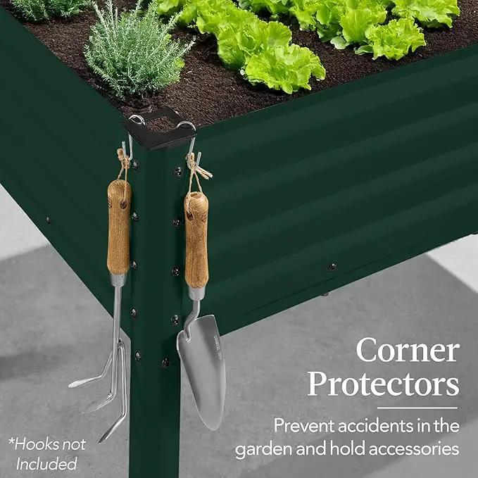 Best Choice Products 48x24x30in Galvanized Raised Garden Bed, Metal Elevated Planter Box, Vegetable Garden for Backyard, Patio, Balcony - Dark Green by GreenHaven Gardens