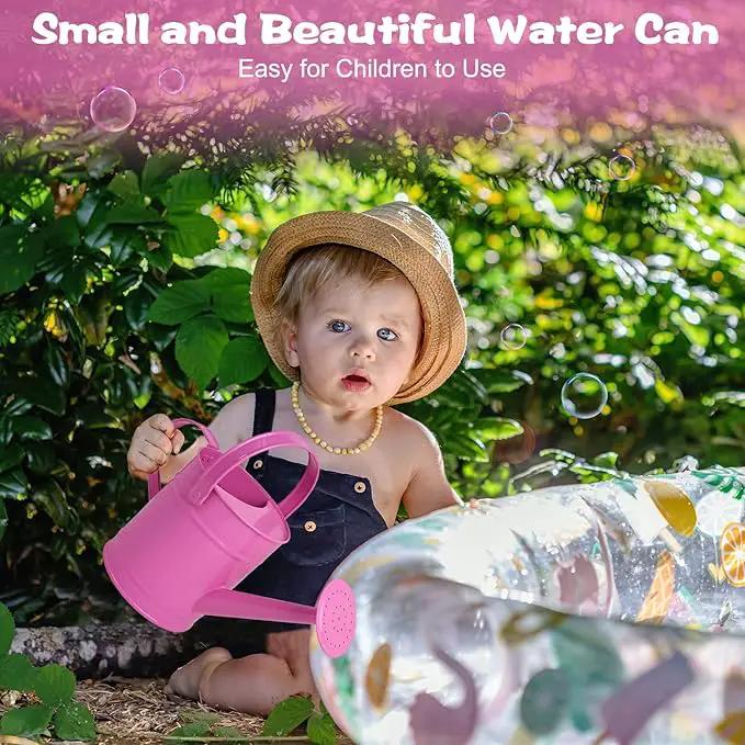 Finderomend 1.5 Liter Metal Watering Can,Iron Art for Kids Children Garden Watering Bucket Indoor Outdoor Home Office Gardening Plant Sprinkling Can (Pink) by GreenHaven Gardens