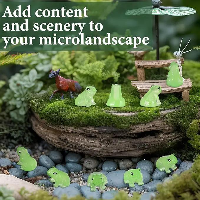 Shappy 70 Resin Mini Frogs Miniature Figurines Animals Glow in The Dark Tiny Frogs for Garden Landscape Micro DIY Ornament Accessories Home Decor by GreenHaven Gardens
