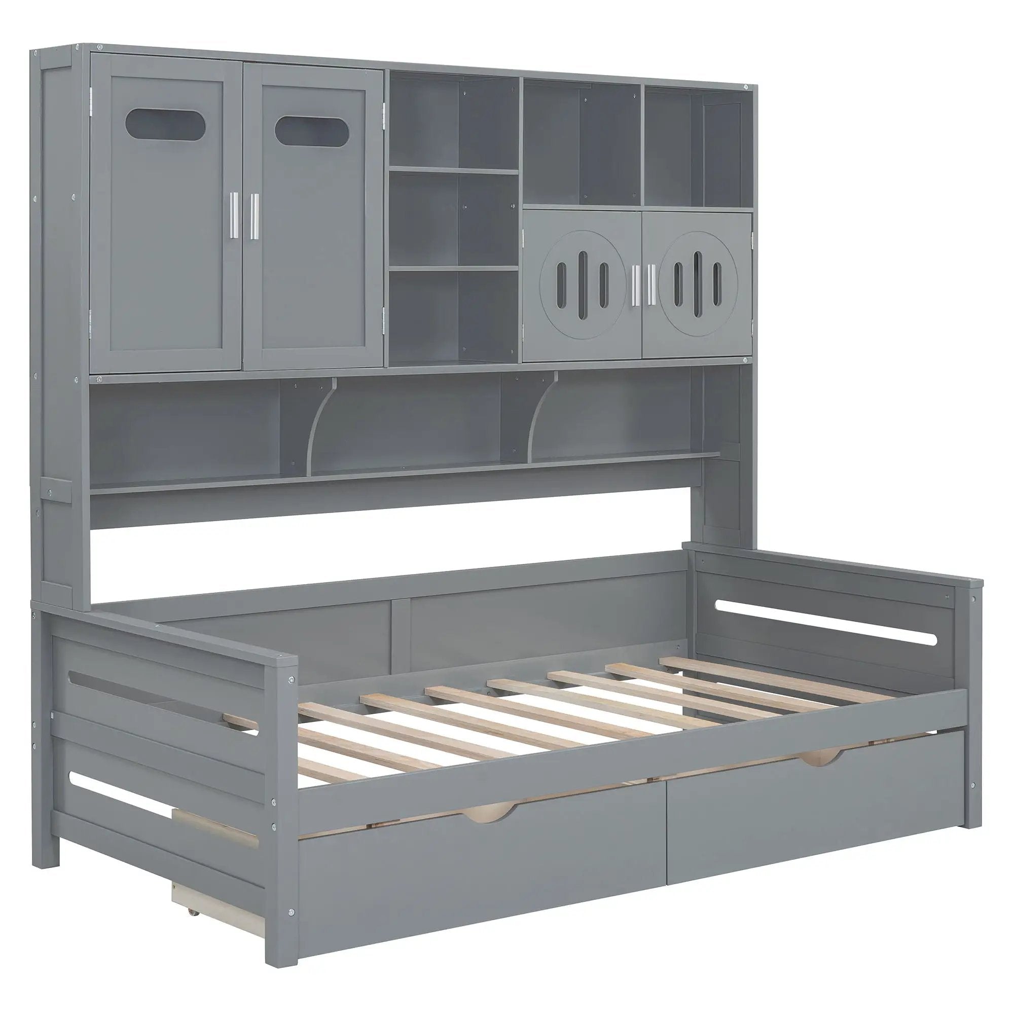 Daybed With All-In-One Cabinet And Shelf by HouseOfZazla