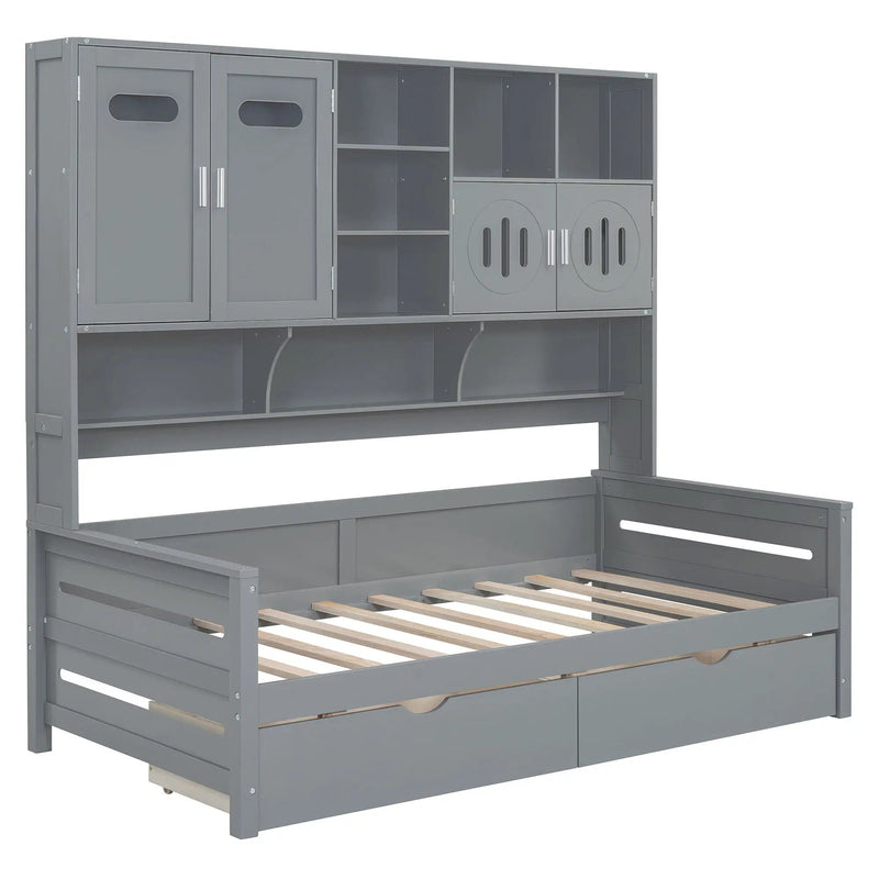 Daybed With All-In-One Cabinet And Shelf by HouseOfZazla