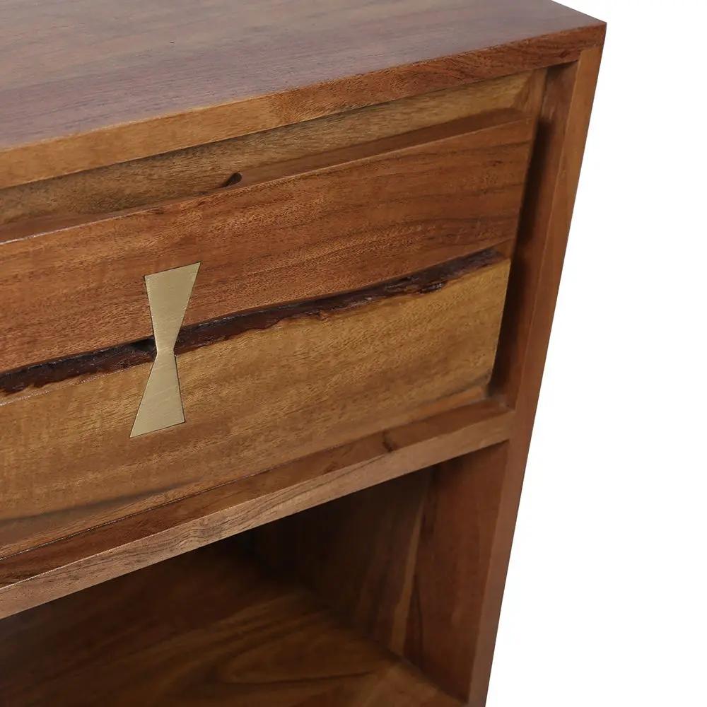 Asther - Bedside Table - Natural Wood / Brown by Unique Piece Furniture