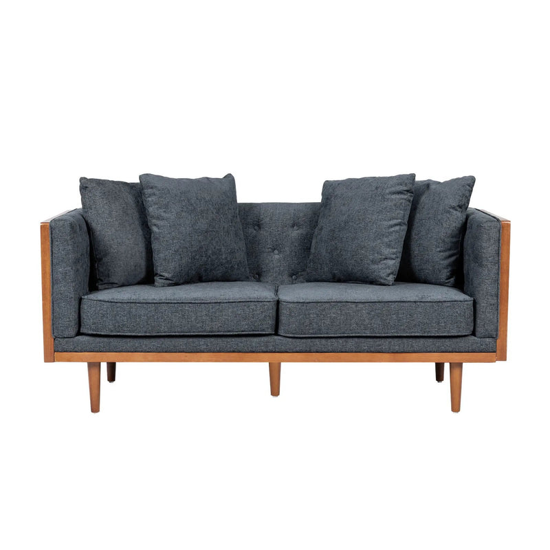 Retro Modern Loveseat With Button Tufted Upholstery by HouseOfZazla