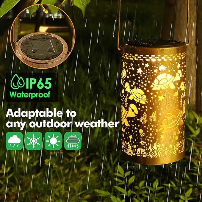 Fabuday Turtle Solar Lanterns Outdoor Waterproof - Metal Hanging Solar Powered Lights Led for Outside, Patio, Porch, Balcony, Yard and Deck Garden Decor, Gardening Decorations Gifts for Women Mom by GreenHaven Gardens