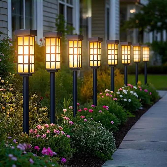 8 Pack Solar Pathway Lights, LED Solar Lights Outdoor, IP65 Waterproof Outdoor Solar Lights for Yard, Auto On/Off Solar Walkway Lights Outdoor, Landscape Lighting for Patio, Driveway Decor, Frosted by GreenHaven Gardens