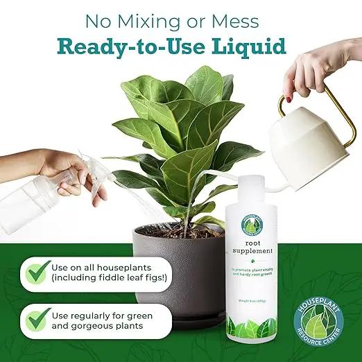 Root Supplement, Liquid Root Stimulator - for Fiddle Leaf Fig & Indoor Plants - Propagation Promoter, Root Rot Treatment - Food for Healthy Roots, Stems, & Leaves - 8 Oz by GreenHaven Gardens