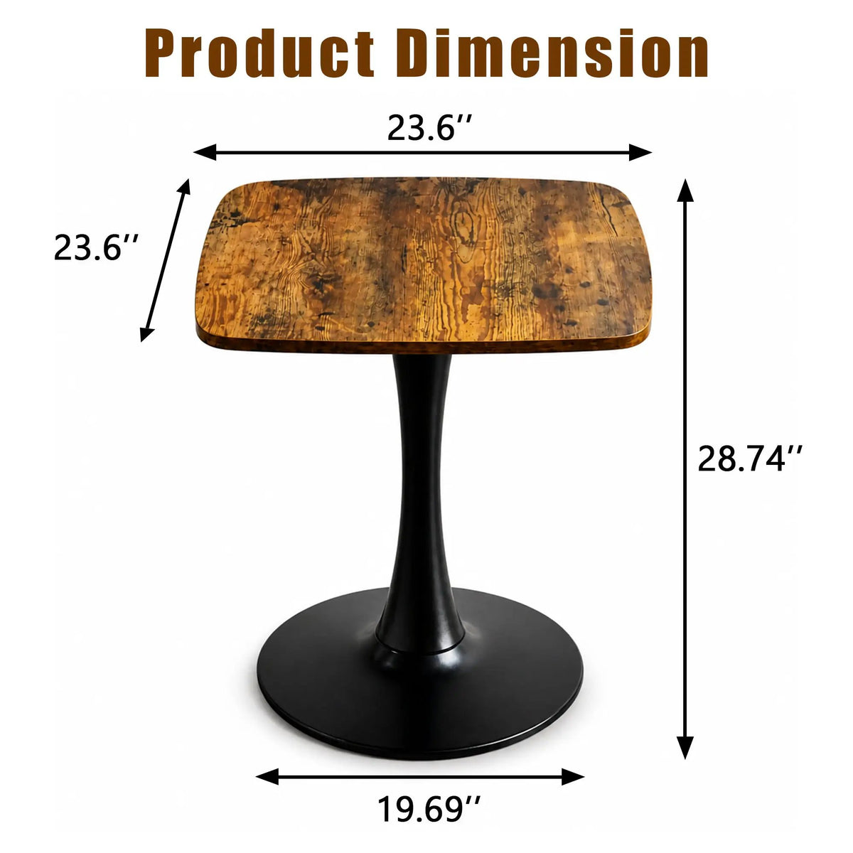 Square Dining Table - 24" Square Tulip Table with MDF Top by HouseOfZazla