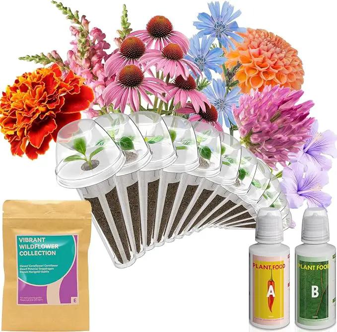 inbloom Flower Seed Pod Kit for AeroGarden, iDoo, Ahopegarden, GARDENCUBE, MUFGA Hydroponics, 12 Pods (350+ Seeds with Coneflower, Petunia, Snapdragon, French Marigold, Dahlia) by GreenHaven Gardens