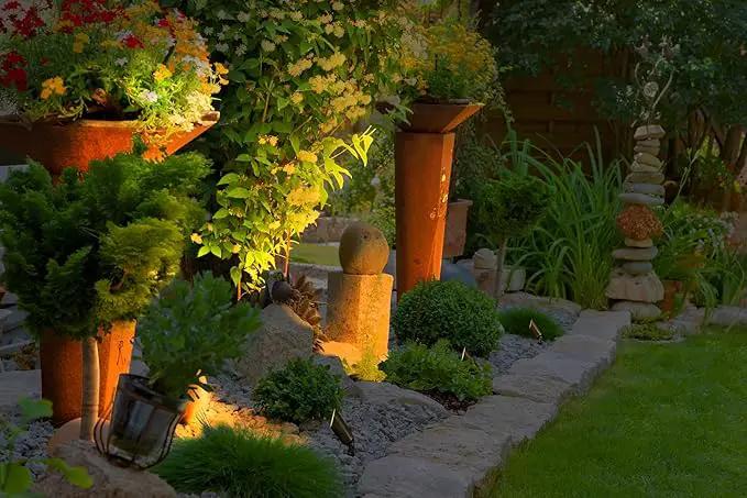 GKOLED 12V Brass Landscape Spotlight, LED Low Voltage Landscape Lighting, Outdoor Adjustable Lights for Yard Wall Lawn Tree Patio Garden, Waterproof Directional Up Light, No MR16 Bulb by GreenHaven Gardens