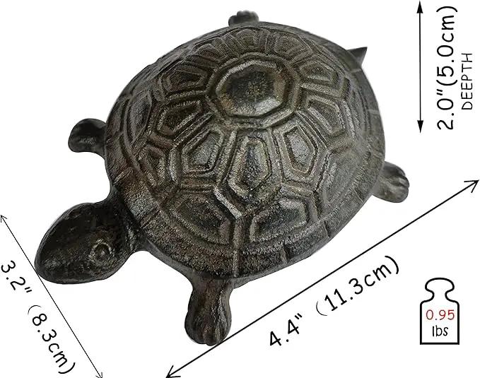 BSTGIFTS Cast Iron Turtle Key Hider - Spare Key Holder - Garden Decoration Turtle, Jewelry Trinkets Box for Key, Ear Studs, Ring, Paper Clip (Antique Brown)… by GreenHaven Gardens