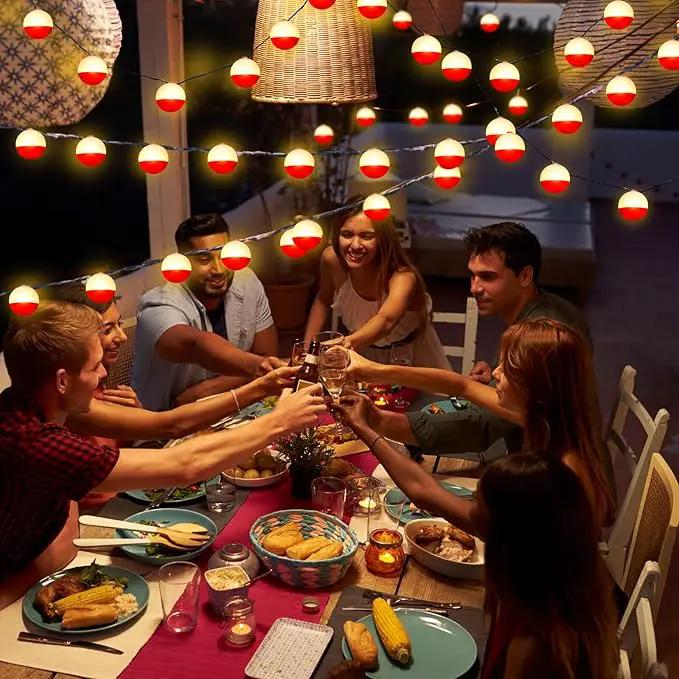 Deekin 3 Pcs LED Fishing Birthday Decorations Bobbers String Lights Battery Powered Ofishally One Theme Decor with Extra Bulbs for Gone Fishing Birthday Party Supplies Pole Party Favors by GreenHaven Gardens