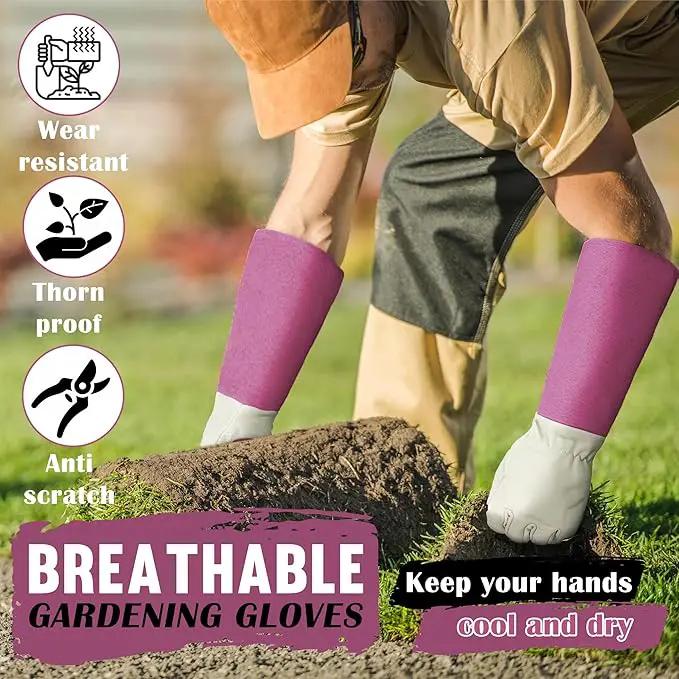 HANDLANDY Rose Pruning Gardening Gloves for Men & Women, Thornproof Long Gauntlet Gloves, Pigskin Leather - Breathable & Durability (Small) by GreenHaven Gardens