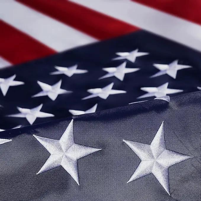 Homissor American Flag 5x8 Embroidered Stars 5x8 Foot Flags USA Heavy Duty Nylon US Outdoor Banner Sewn Stripes with 3 Brass Grommets by GreenHaven Gardens