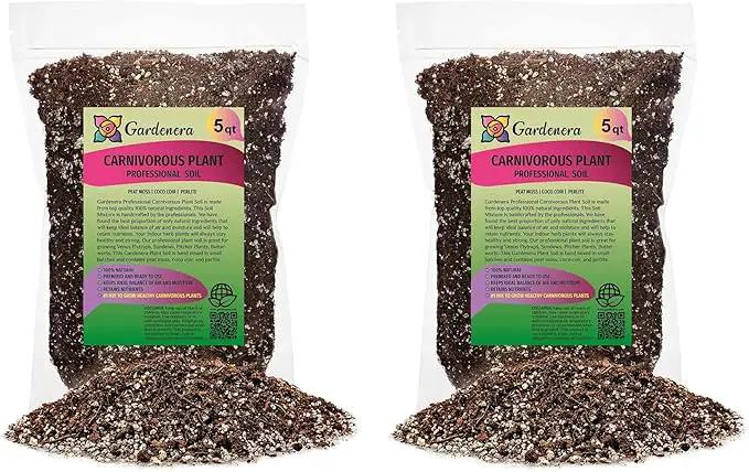 Professional Carnivorous Plant Soil - Ready to Use for Venus Flytraps, Sundews, Pitcher Plants, Butterworts | Peat Moss, Coco Coir, Perlite - 10 Quart by GreenHaven Gardens