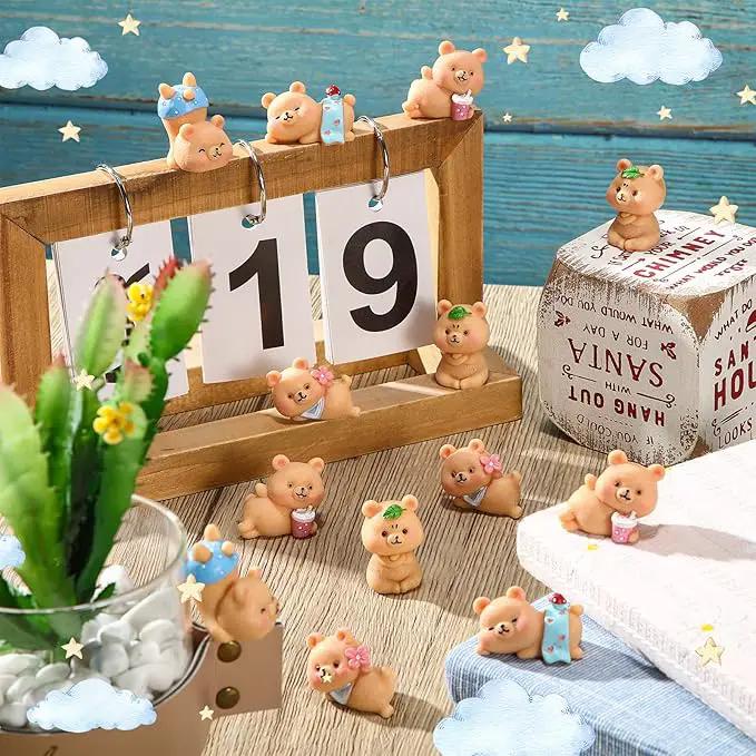 15 Pieces Cute Bear Miniature Figurines Bear Baby Shower Decoration Resin Cake Cupcake Toppers Garden Miniature Moss Landscape DIY Crafts for Home Party Garden Plant Pots Decor by GreenHaven Gardens