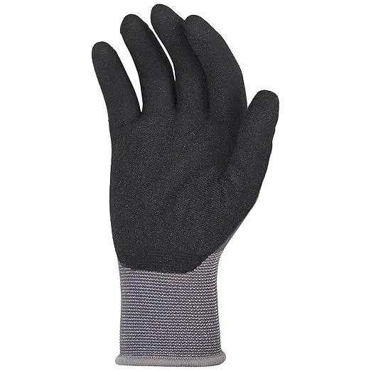 Amazon Basics Micro-Foam Nitrile Coated Work Gloves, Nylon Liner Fiber, Touch Screen, Grey, Size 6/XS, 12-Pair by GreenHaven Gardens