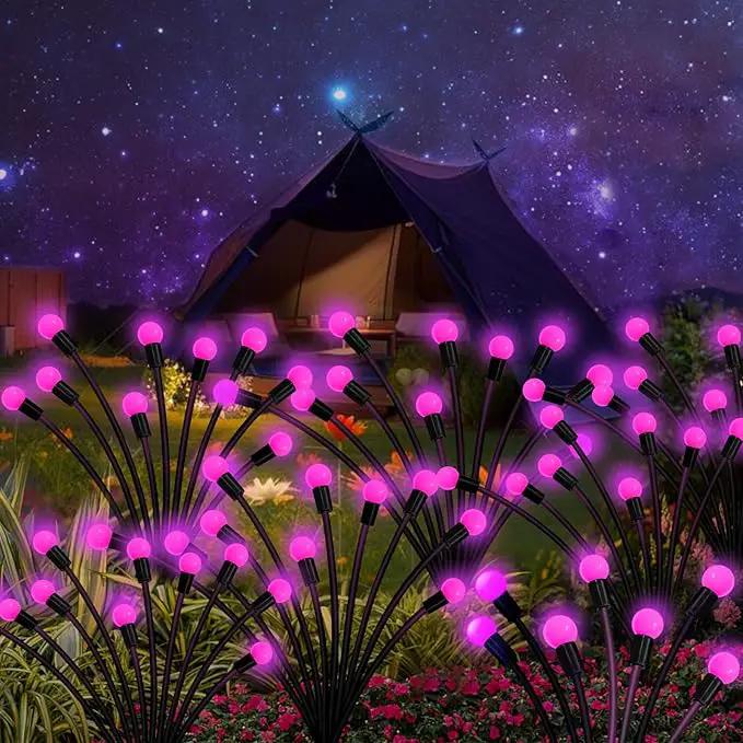 Solar Garden Lights Outdoor, 4 Pack 40 LED Solar Pink Firefly Lights Waterproof, Starburst Solar Wind Swaying Lights for Outside Yard Patio Planter Flower Bed Walkway Christmas Decoration by GreenHaven Gardens
