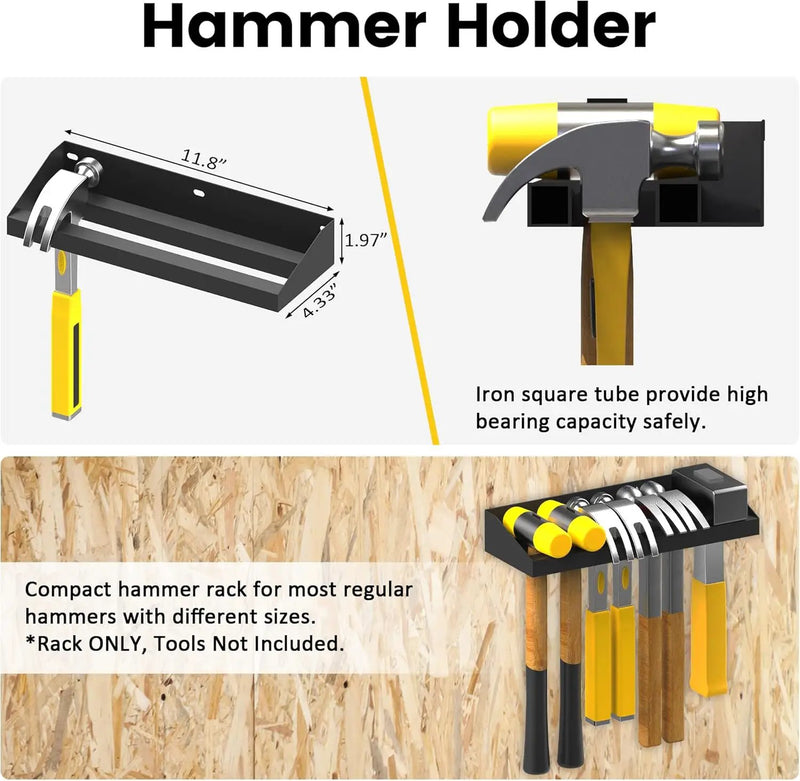 UNITEDPOWER Wall Mount Hand Tool Storage Set, Screwdriver Organizer, Pliers Holder, Hammer Rack, Metal Hardware Tray for Garage Workshop Workbench - 4 Pack by GreenHaven Gardens