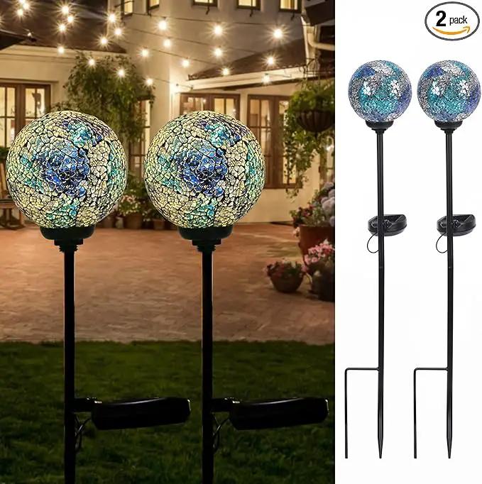 VCUTEKA Mosaic Solar Light, Solar Garden Decorative Lights Outdoor Waterproof LED Pathway Stake Light for Landscape Patio Yard Deck Walkway Decoration, 2 Pack by GreenHaven Gardens