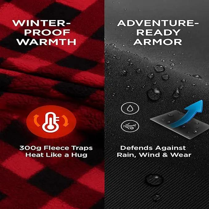 CITYBONFIRES The Chair Blanket™ Reversible Waterproof with Sherpa Lining – Portable Outdoor Cover for Camping, Sports & Patio – Folds into Carry Pouch with Strap - Buffalo Plaid by GreenHaven Gardens