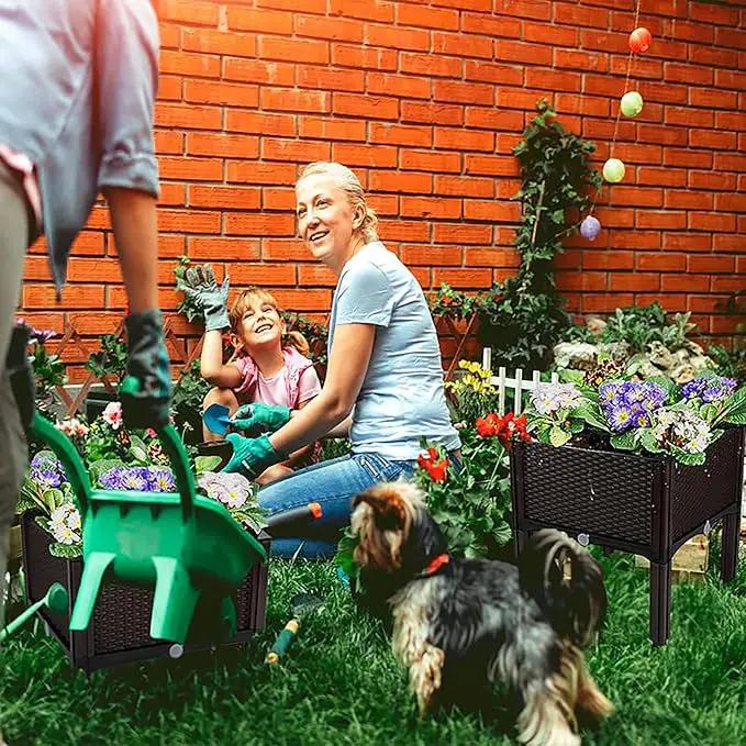 Planter for Outdoor Plants with Legs Raised Garden Bed Planter Box Elevated Garden Boxes Plant pots Perfect for Garden Patio Balcony Deck to Planting Flowers Vegetables Tomato and Herbs