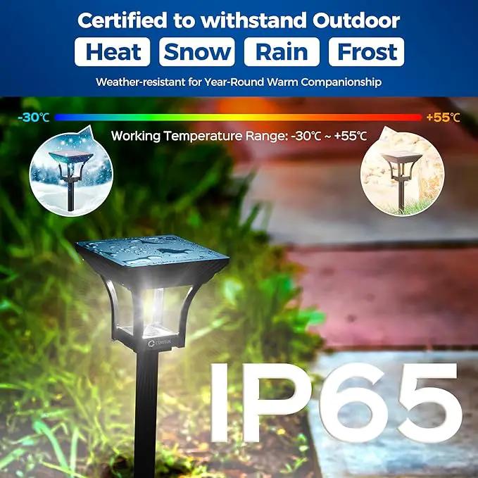 CINOTON 2-in-1 Solar Pathway Lights Outdoor with 4 Lighting Modes, IP65 Waterproof LED Solar Powered Wall Lights for Garden Yard Patio Lawn Porch Walkway Backyard Driveway, Warm & Cold White 4 Pack by GreenHaven Gardens