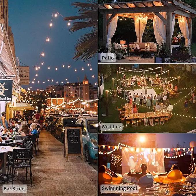 Brightown Led String Lights Outdoor 100Ft Waterproof G40 Patio Lights with 104(4 Spare) Led Shatterproof Bulbs, Led Globe Hanging Lights for Porch Bistro Balcony Backyard Decor, E12 Socket, 2200K by GreenHaven Gardens
