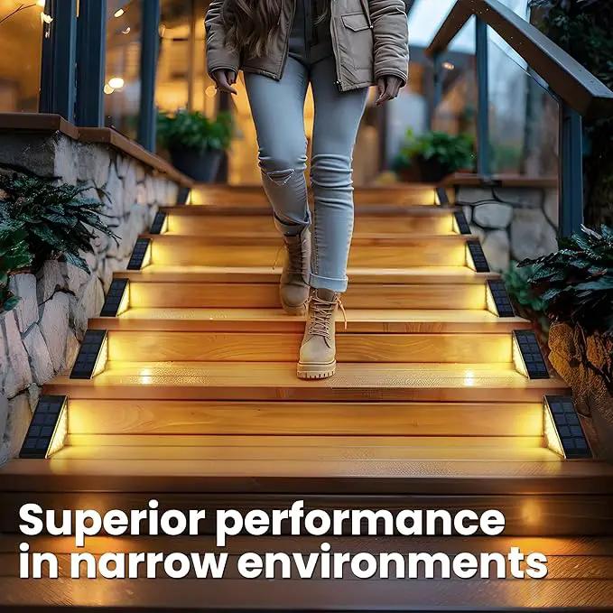 SOLPEX Solar Step Lights for Outside, 24 LEDs Solar Stair Lights Outdoor Waterproof Decor for Porch, Front Door, Stair, Step, Deck, Fence, Balcony, Patio, Wall, Yard, Garden(6 Pack, Warm White) by GreenHaven Gardens