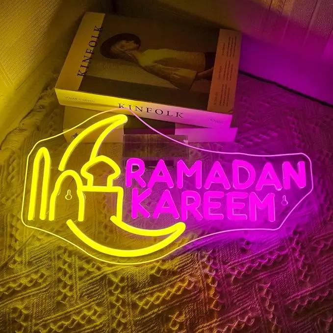 Moon Castle Ramadan Festival Neon Sign Eid Mubarak Neon Lights for Wall Decor Muslim Islamic Led Light Sign for Ramadan Mubarak Ramadan Kareem Sign Islamic Muslim Home Bedroom by GreenHaven Gardens