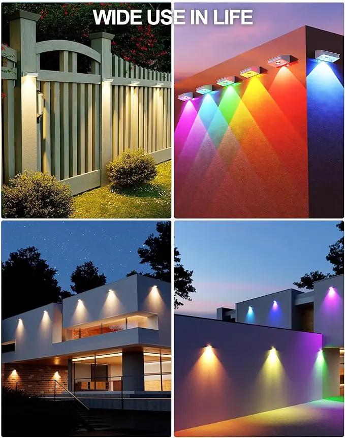 Solar Fence Lights 10 Pack, 9 Color Modes Outdoor Bulb Waterproof Led IP65, Solar Outdoor Lights for Backyard/Railing/Step/Wall/Patio/Yard (White) by GreenHaven Gardens