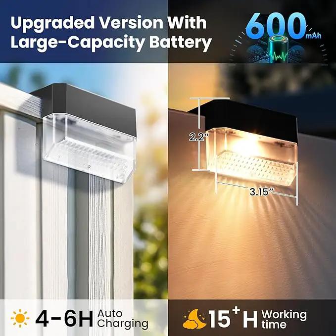 SOLPEX Solar Fence Lights Outdoor,Solar Deck Lights Waterproof Led Solar Lights for Outdoor Stairs,Step,Patio,Yard,Garden,Balcony and Porch,8 Pack Shell-Like Light Spots(Black Shell,Warm White&RGB) by GreenHaven Gardens
