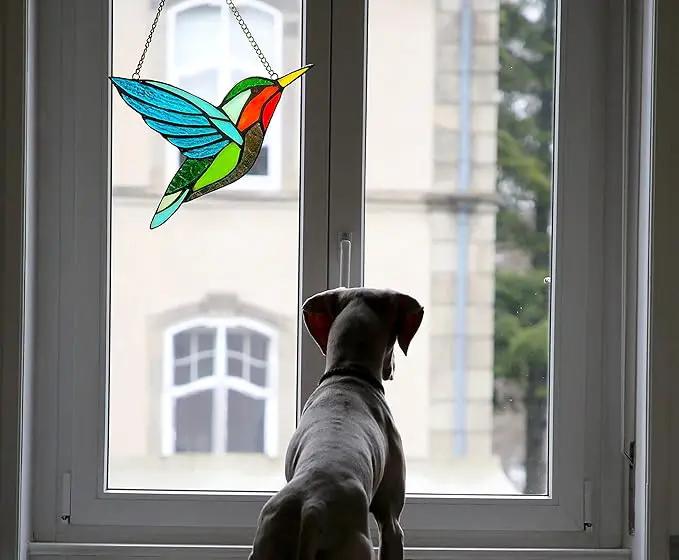 Hummingbird Stained Glass Window Hangings, Birds Stained Glass Decorations,Bird Suncatcher for Window Decor Hummingbird Gifts for Mom,Bird Lovers by GreenHaven Gardens