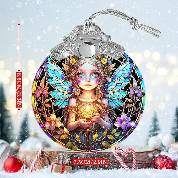 Fairy Stained Glass Suncatcher, Jocidea Fairy Ornament, Fairy Christmas Ornament, Holidays Ornaments, Christmas Tree Ornament, Fairy Decor, Gifts for Fairy Lovers by GreenHaven Gardens