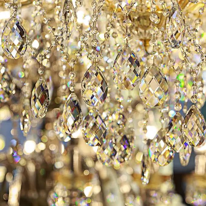 24 Pcs 24 Pcs Chandelier Crystal Replacement 38 mm Teardrop & Icicle Crystal Prisms Hanging Gems Parts for Lamps and Chandeliers Suncatcher Christmas Tree Windows Home Decor (Clear) by GreenHaven Gardens