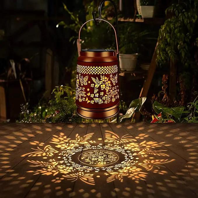 KY&BOSAM Solar Lanterns Outdoor Waterproof Hummingbird & Butterfly Lantern Garden Decor Birthday Gifts for Women Mom Metal Solar Lights Outdoor Lantern Hanging Outside for Yard Backyard Pathway Patio by GreenHaven Gardens