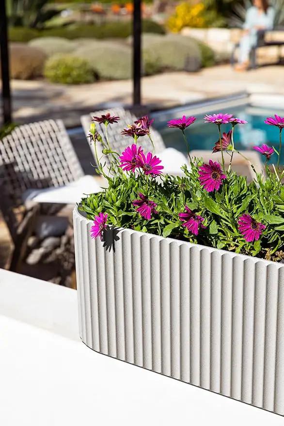 Veradek Demi Series Window Box Planter - Long Planter Box for Windowsill/Balcony | Durable Plastic-Stone Composite Material | Modern Décor for Flowers/Herbs by GreenHaven Gardens