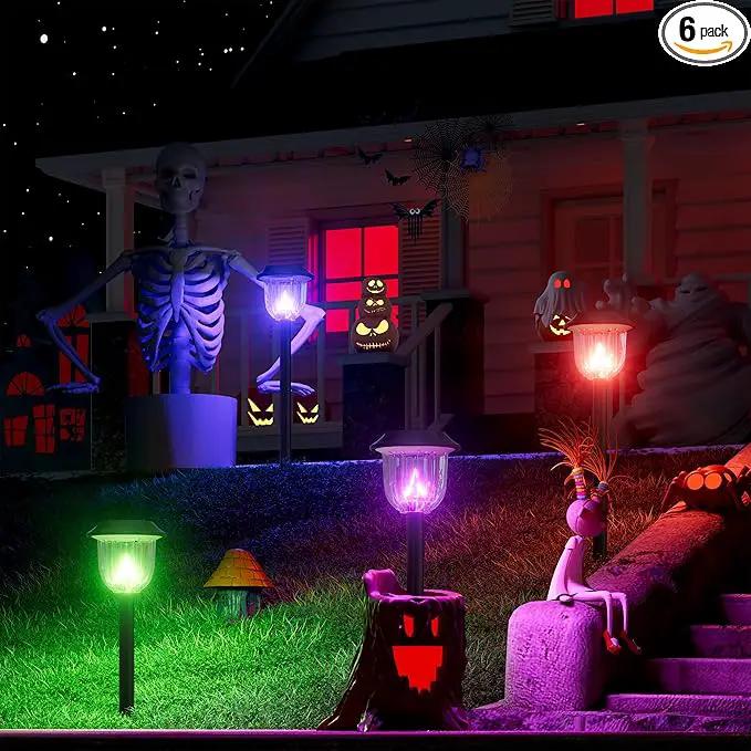AOSEA 4 Pack Solar Pathway Lights Outdoor Waterproof - Auto RGB Color Changing Solar Lights for Outside, IP65 Rated, 12H Bright Landscape Lighting, Durable Plastic - Perfect for Garden & Walkway by GreenHaven Gardens