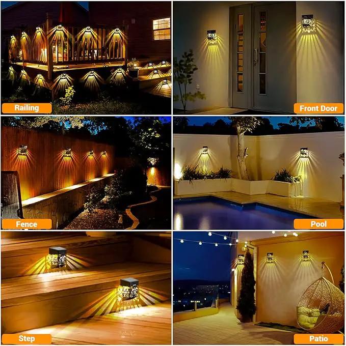 LOFTEK Solar Deck Lights, 4 Pack Solar Fence Lights, Outdoor Garden Decorative Light, Dusk to Dawn, Waterproof, Fence Post Light for Railing, Patio, Backyard, Stair, Step, Camping, Warm White by GreenHaven Gardens