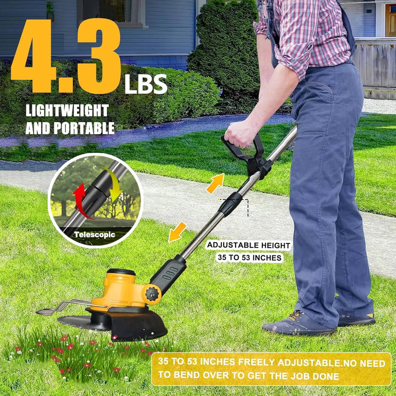Cordless Weed Wacker for Dewalt 20V Battery, 4 in 1 Weed Eater Battery Powered, 1300W Lightweight Cordless Weed Wacker, Brush Cutter for Lawn, Yard and Bush Trimming (No Battery) by GreenHaven Gardens