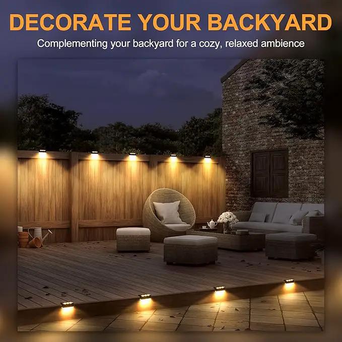 SOLPEX Solar Fence Lights, 6 LEDs Solar Lights Outdoor Waterproof Solar Powered for Deck, Stair, Front Porch, Balcony, Walkway, Garden, Yard, Patio, Pool Decor, IP65 Waterproof (16 Pack, Warm White) by GreenHaven Gardens