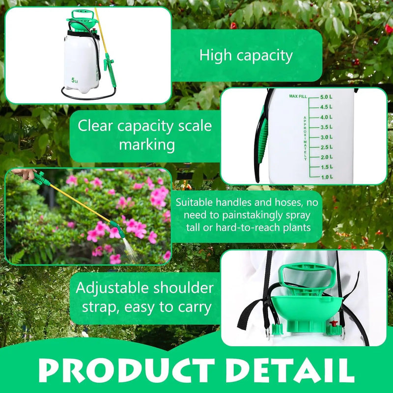 Honeydak 1. 3 Gallon 5l Watering Can Device for Watering Hanging Plant Basket Hard to Reach High Plant Waterer Sprayer Pump Pressured Sprayer for Indoor or Garden by GreenHaven Gardens
