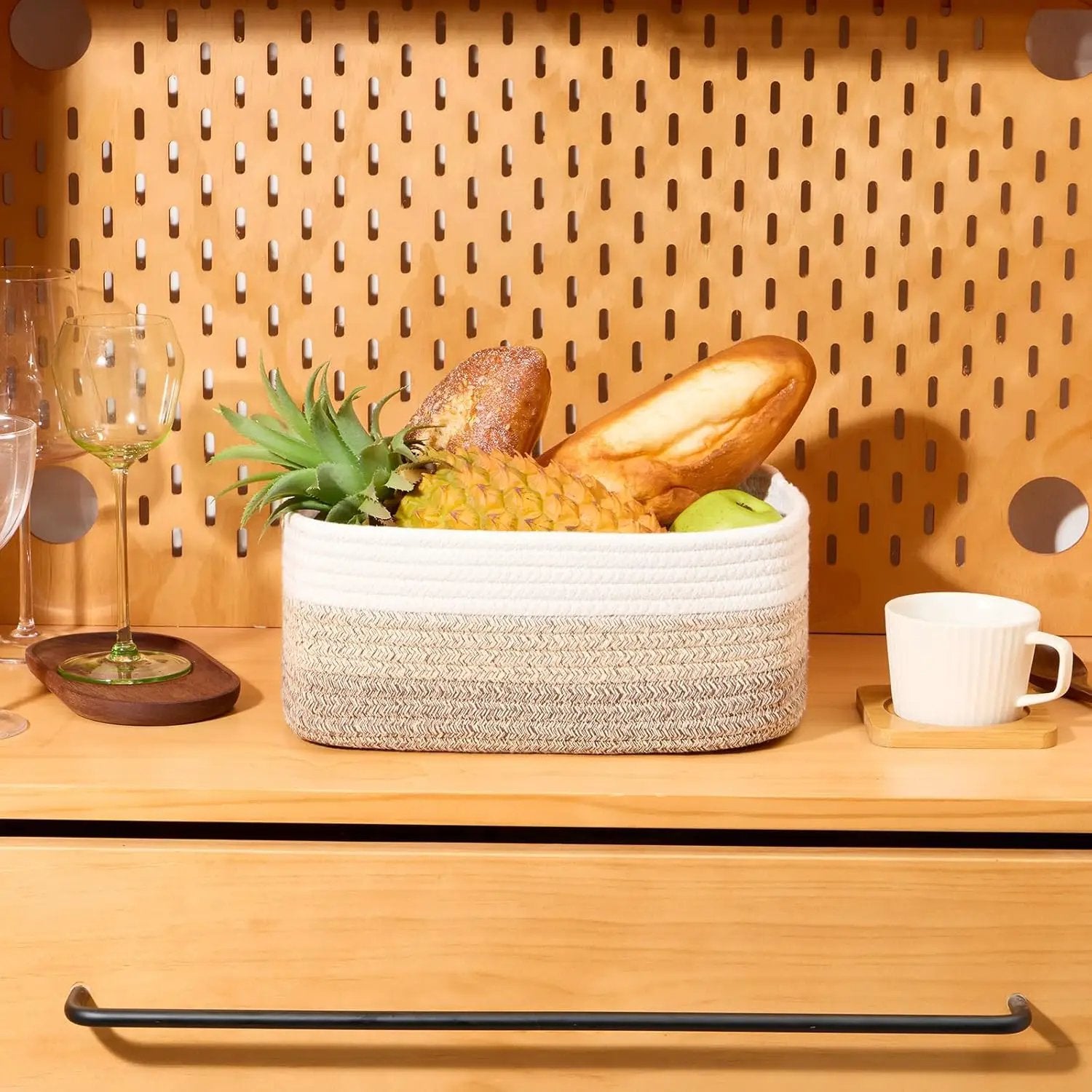 Small Storage Baskets for Organizing | Closet Organizer Bins | Shelf Toy Basket | Woven Rope Baskets | Cube Decorative Box | Shallow Basket |11.5x7.5x4.7”| 3 Packs Gradient Brown by GreenHaven Gardens