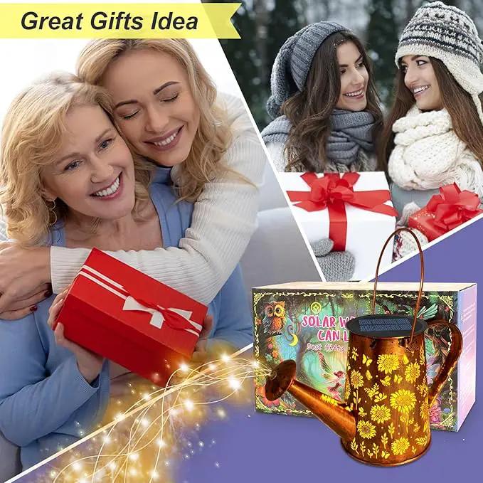 VOOKRY Solar Lights Outdoor Decoration, Large Hanging Metal Solar Watering Can Lights Waterproof Sunflower Garden Decor Yard Lights Outside for Porch Lawn Patio, Birthday Gifts for Women Mom Grandma by GreenHaven Gardens