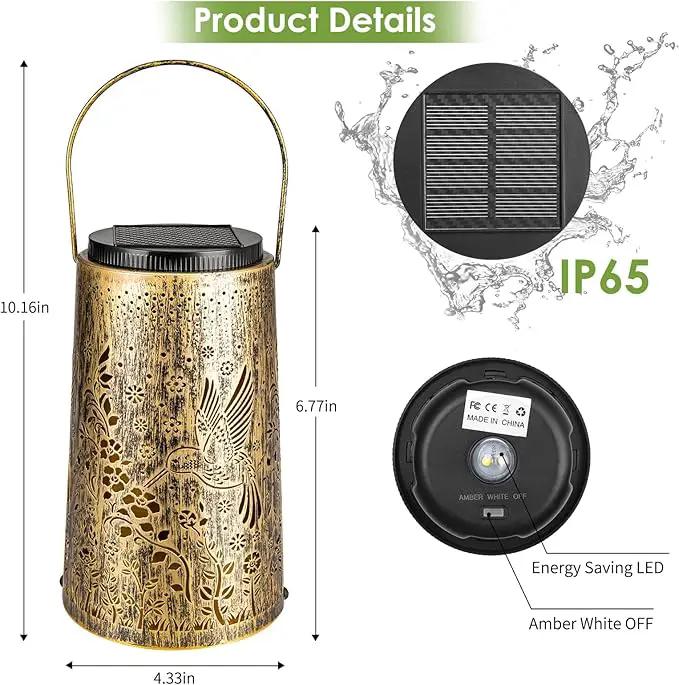 2 Pack Solar Lanterns Outdoor Waterproof, Hummingbird Hanging Solar Lights for Outside, Garden Decor for Yard Patio Pathway Porch, Christmas Birthday Mothers Day Gifts for Women Mom Grandma by GreenHaven Gardens