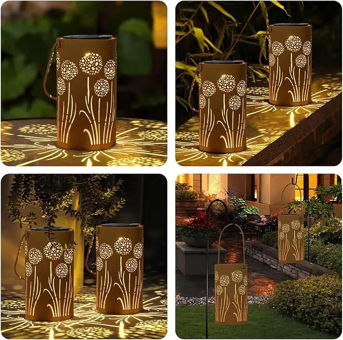 Solar Lanterns Outdoor Waterproof - Dandelion Solar Table Lamp Metal Decoration, Solar Table Lights for Desk Patio Lawn Patio Pathway Landscape Courtyard Backyard Yard Garden Art Decor(2 Pack) by GreenHaven Gardens