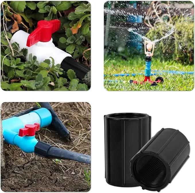 12 Pcs 1/2 Inch Female Threaded PVC Fitting Black PVC Female Adapter Pipe Fittings Drip Irrigation System for Irrigation Pipes Riser Extension (Black) by GreenHaven Gardens
