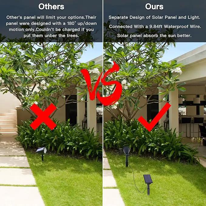 Solar Spot Light Outdoor, Waterproof Solar LED Landscape Lights Dusk to Dawn, 2-in-1 Solar Spotlight Solar Powered Accent Lights for Garden Porch Walkway Patio (4 Pack) by GreenHaven Gardens