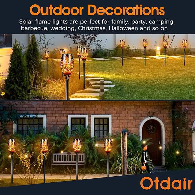 Otdair Solar Torch Lights with Flickering Flame, 12LED Tiki Torch Solar Lights Outdoor, IP65 Waterproof Mini Solar Torch Light Auto On/Off for Garden, Patio, Yard, Pathway, 8 Packs by GreenHaven Gardens