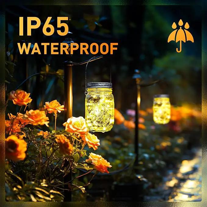 GIGALUMI Solar Mason Jar Lights, 12 Pack 30 Led String Fairy Lights Garden Lights Outdoor Waterproof Metal Lid Hanging Solar Lanterns for Outdoor, Garden, Patio, Lawn, Balcony Decoration by GreenHaven Gardens